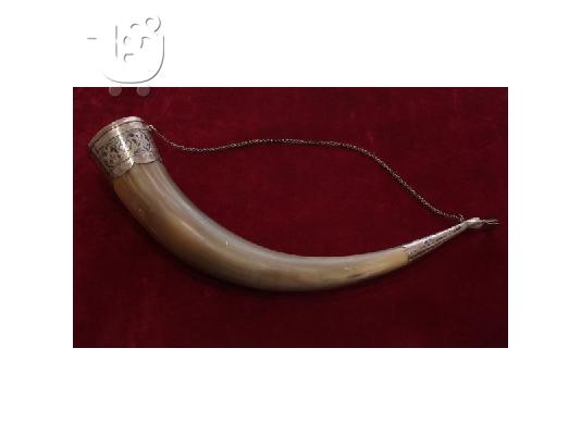 PoulaTo: ANTIQUE IMPERIAL RUSSIAN HAND MADE SILVER 84 & NIELLO HUNTING HORN DRINKING CUP.